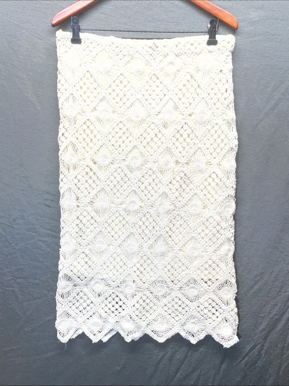 J. GEE Women's Crochet Midi Skirt in Ivory - Elegant Knit Design
